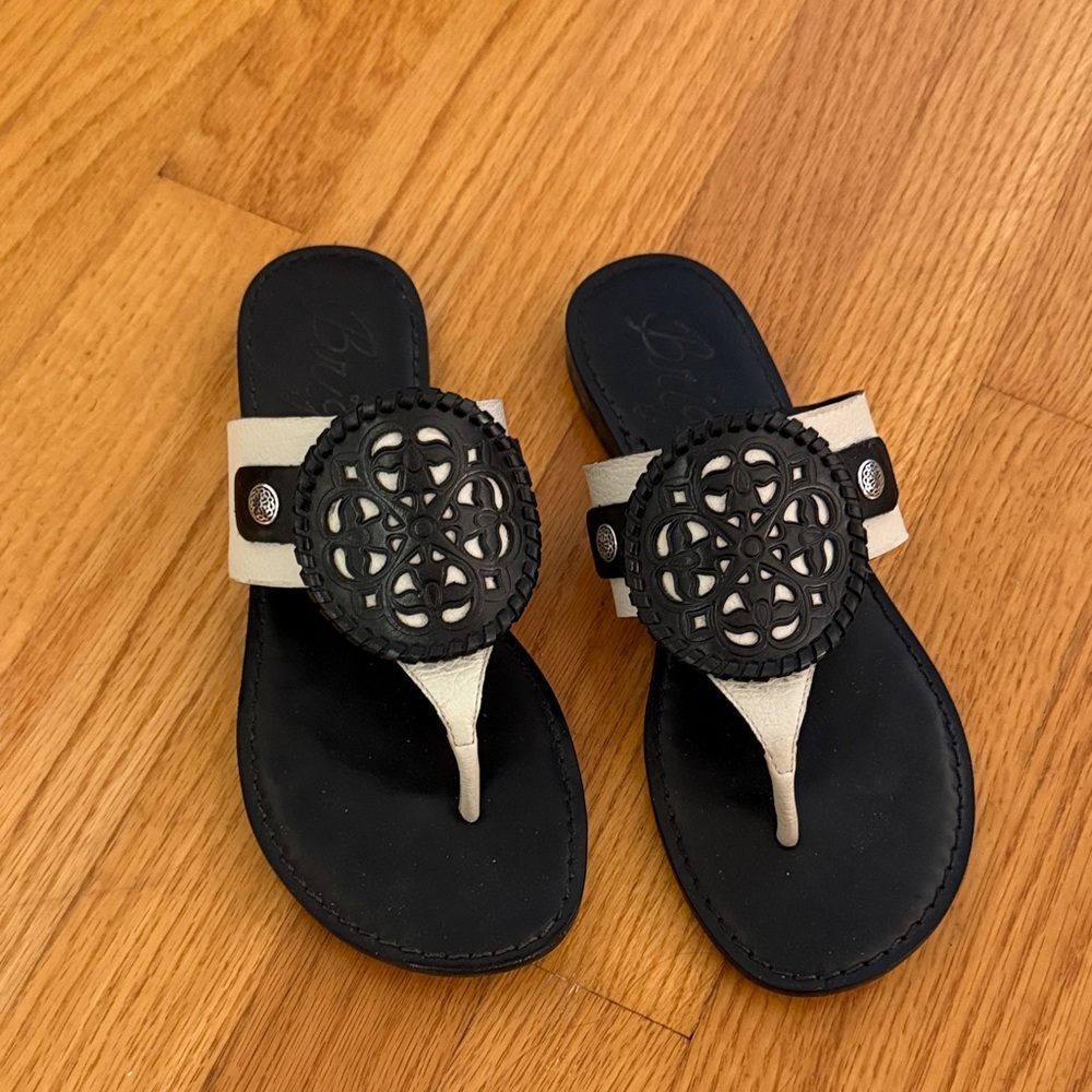 Brighton Black and Cream Sandals